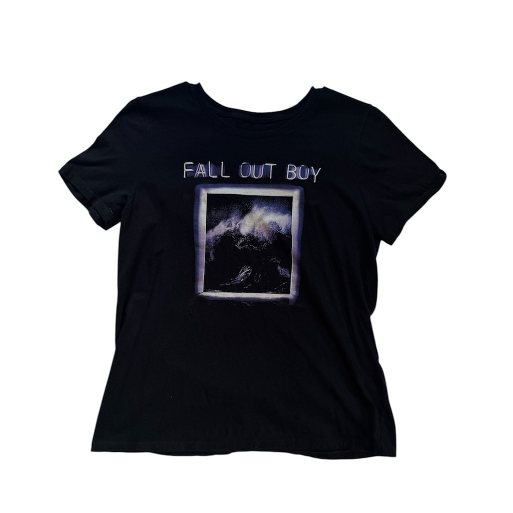 Fall Out Boy Black Wave Graphic T-Shirt - Picture 2 of 4